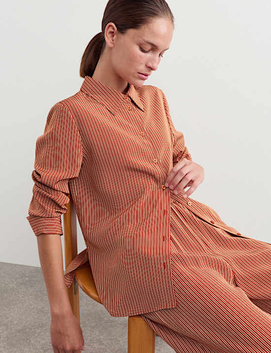 Pure Silk Striped Shirt
