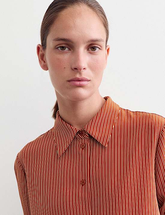 Pure Silk Striped Shirt
