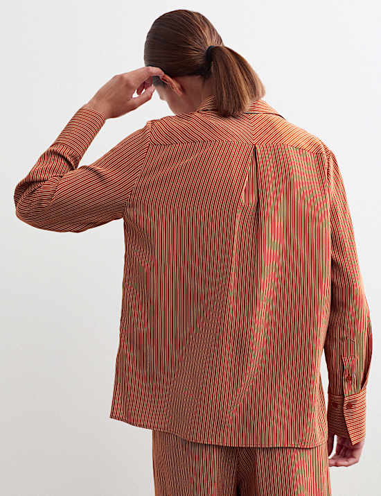Pure Silk Striped Shirt