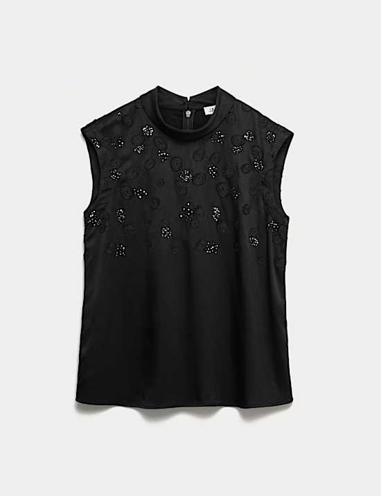 Top à col cheminée avec décoration