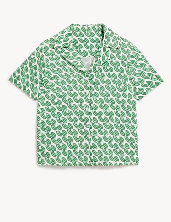 Kemeja Berkerah Geometris