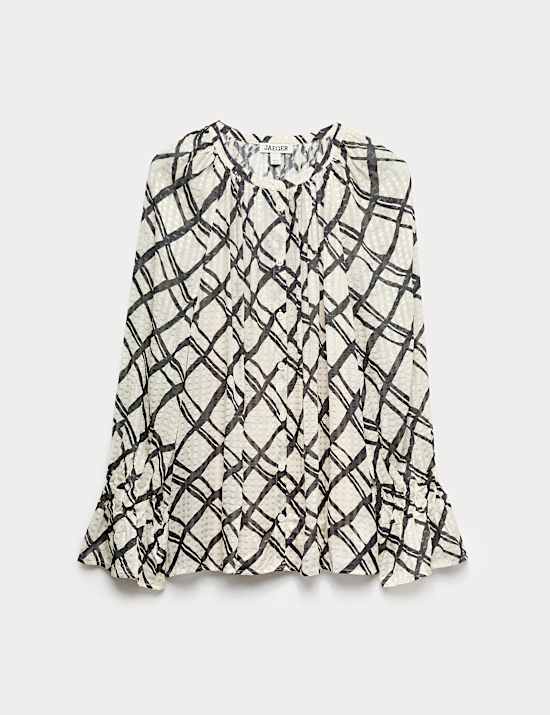 Blusa con cuello redondo a rayas