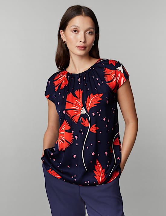 Floral Round Neck Blouse