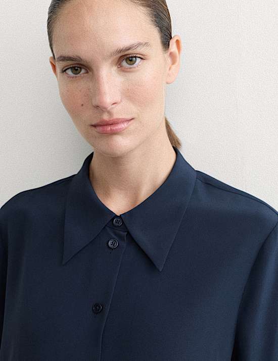 Chemise 100 % soie avec encolure