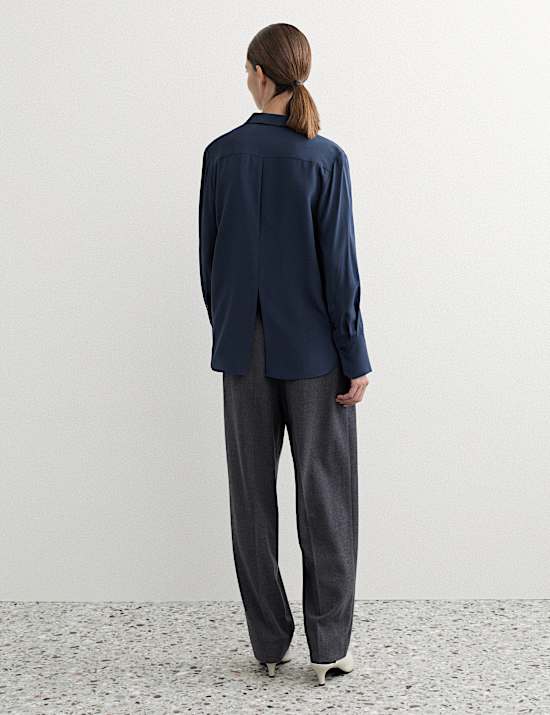 Chemise 100 % soie avec encolure