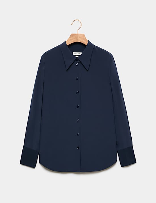 Chemise 100 % soie avec encolure