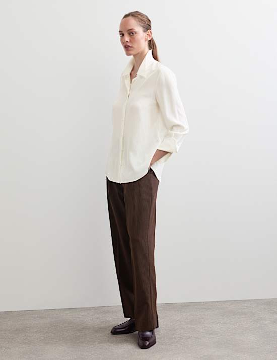 Pure Silk Collared Shirt