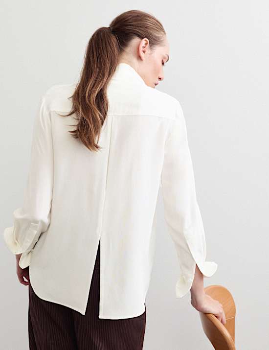 Pure Silk Collared Shirt