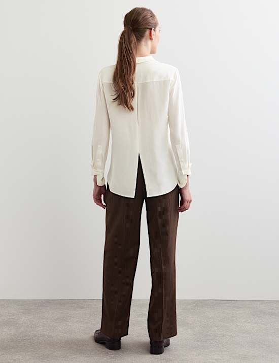 Pure Silk Collared Shirt