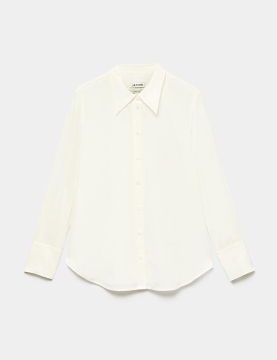 Pure Silk Collared Shirt