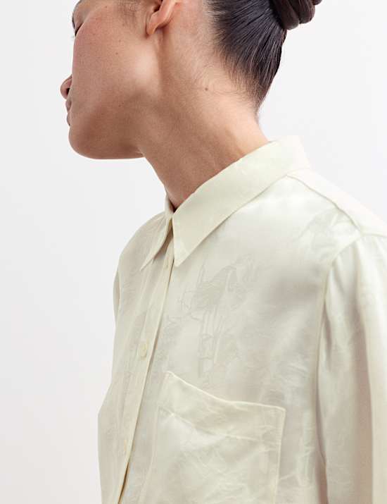 Jacquard Collared Relaxed Shirt