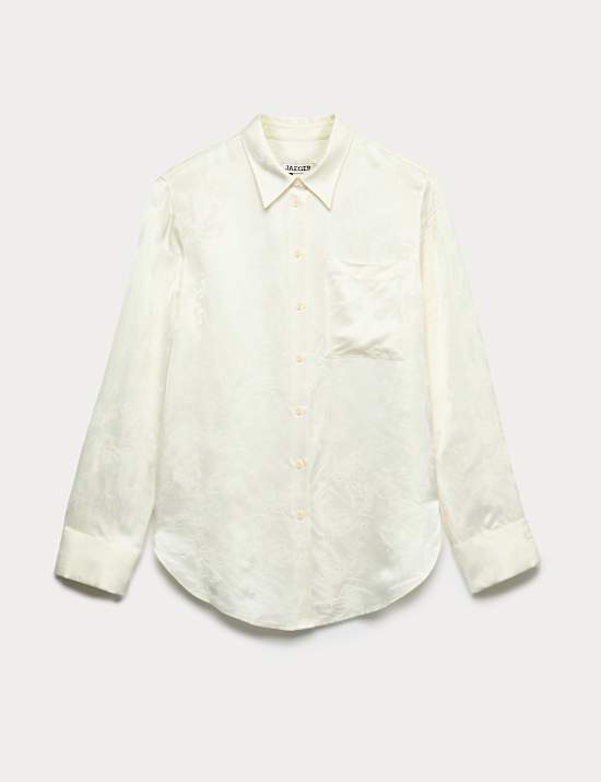 Jacquard Collared Relaxed Shirt