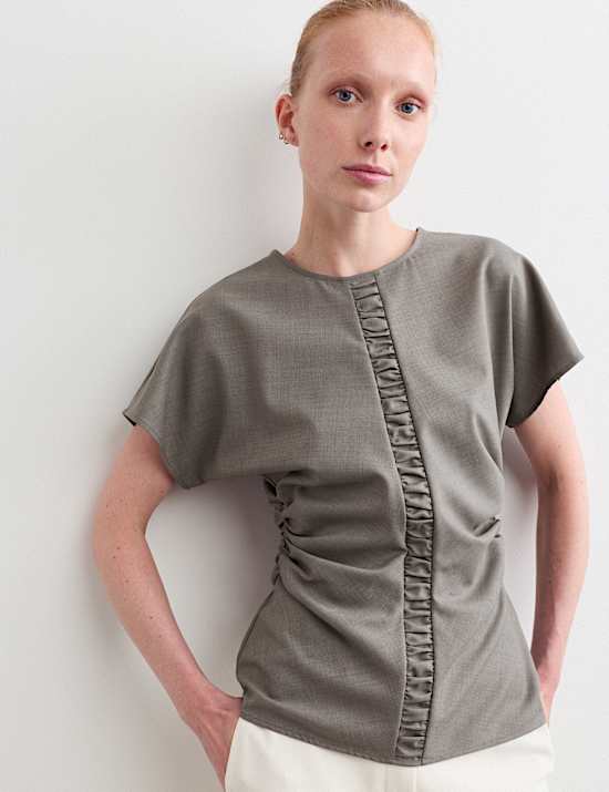 Top ruch&eacute; en laine