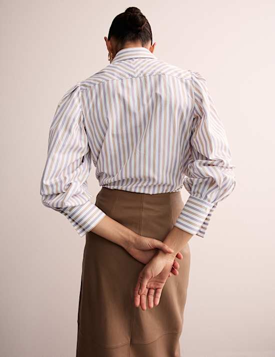 Chemise 100 % coton &agrave; rayures