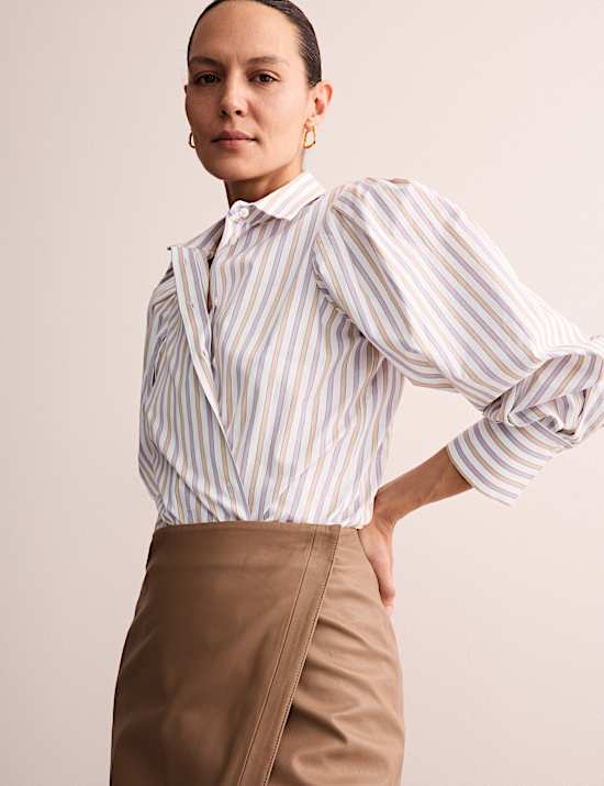 Chemise 100 % coton &agrave; rayures