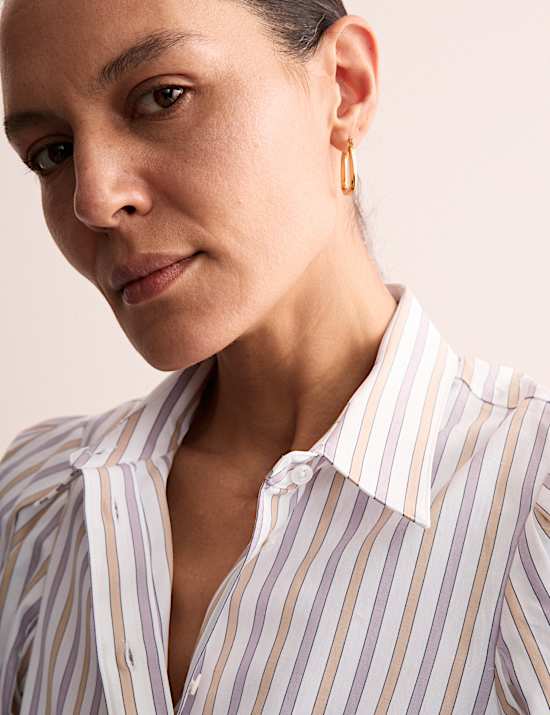 Chemise 100 % coton &agrave; rayures