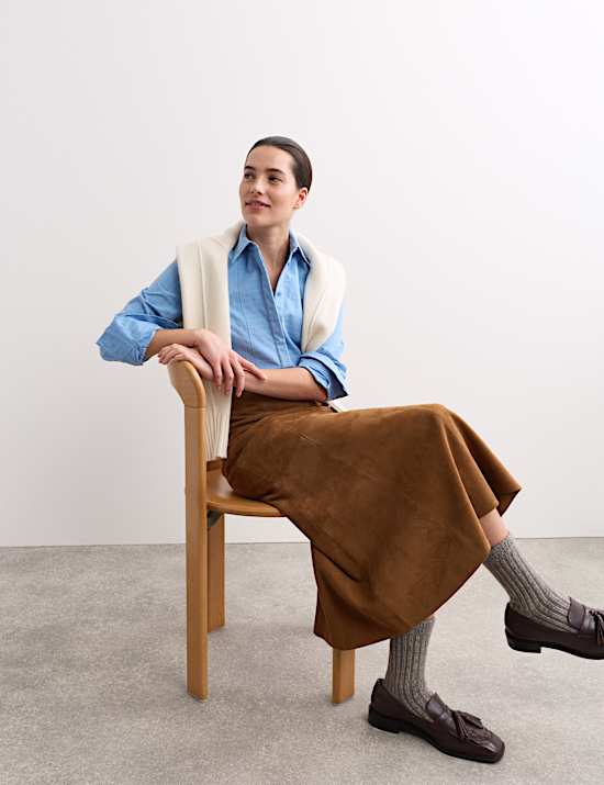 Pure Cotton Textured Striped Collared Shirt