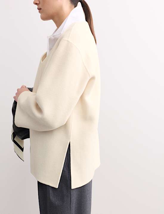 Pure Wool Double Faced V-Neck Relaxed Tunic