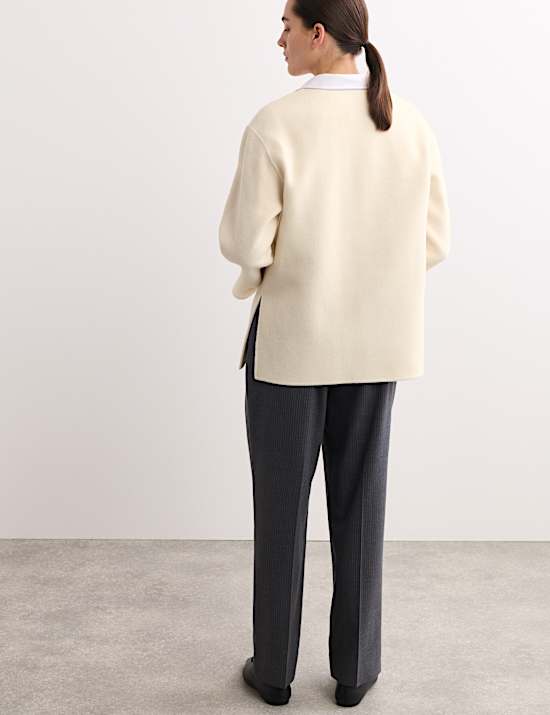 Pure Wool Double Faced V-Neck Relaxed Tunic