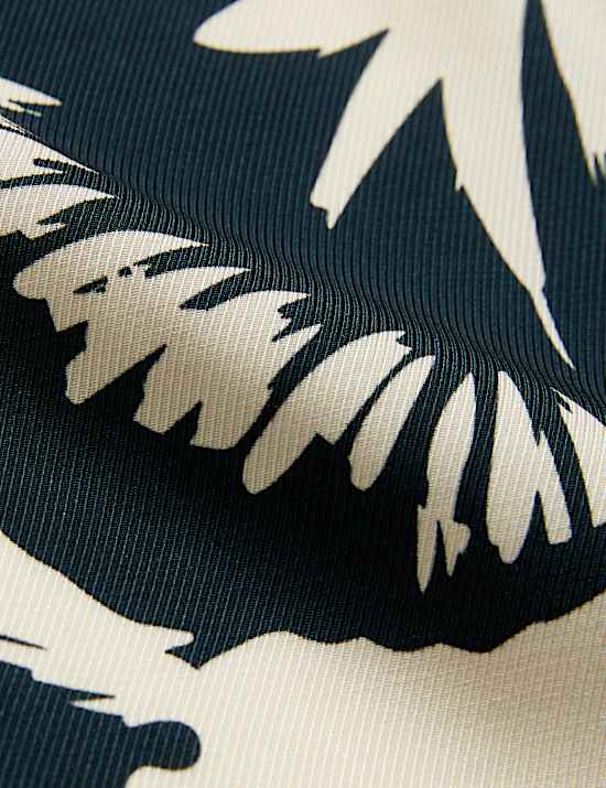 Chemise longue monochrome &agrave; encolure et motif fleuri