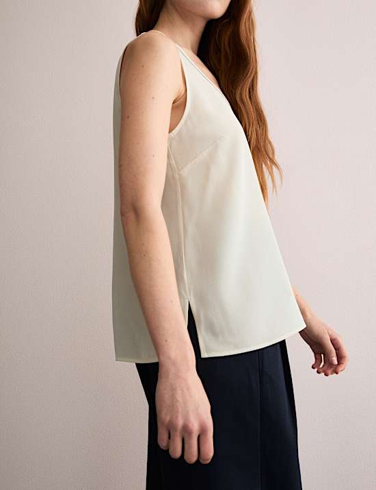 Pure Silk Scoop Neck Shell Top