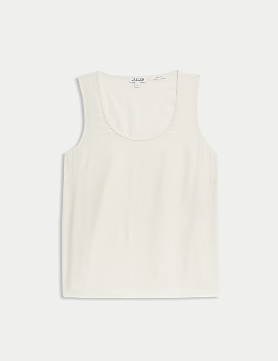 Pure Silk Scoop Neck Shell Top