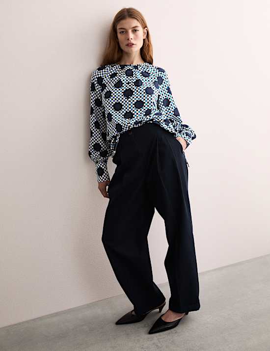 Πουά τοπ Gingham από σύμμεικτο βαμβάκι