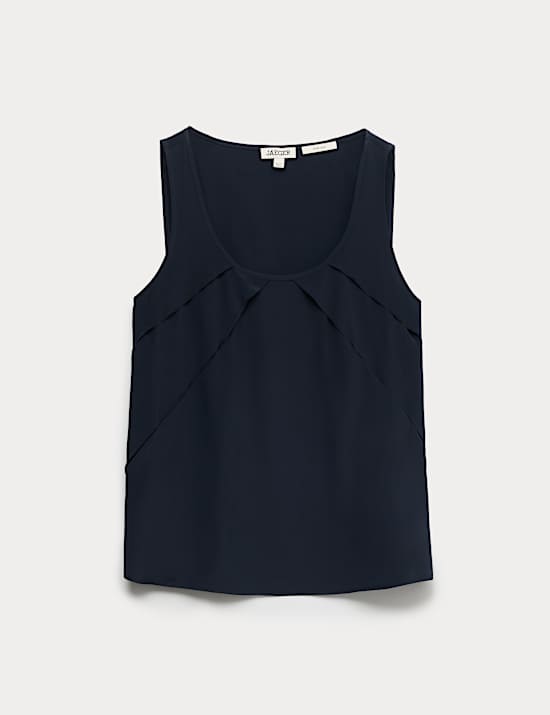 Pure Silk Sculpted Detail Shell Top