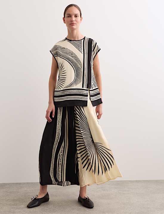 Kraagloze top met print