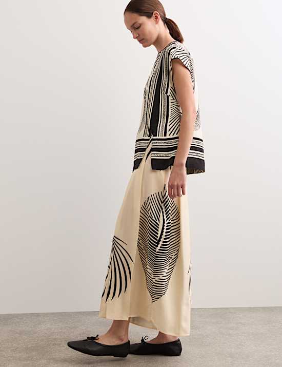 Kraagloze top met print