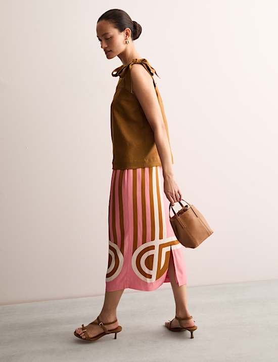 Pure Linen Square Neck Tie Strap Top