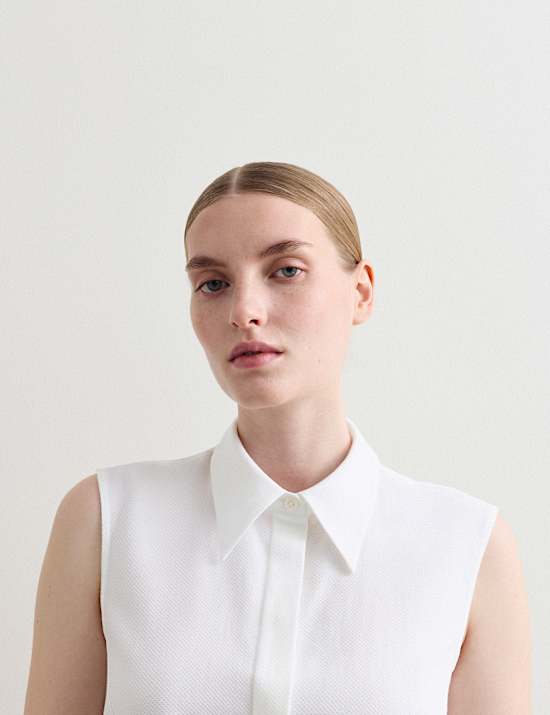 Pure Cotton Tie Front Blouse