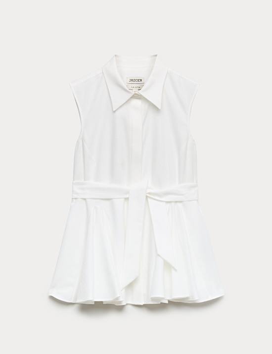 Blouse 100 % coton &agrave; nouer sur le devant