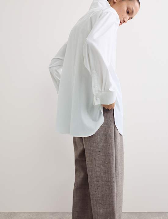 Pure Cotton Collared Double Cuff Shirt