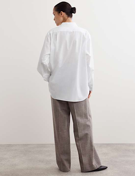 Pure Cotton Collared Double Cuff Shirt