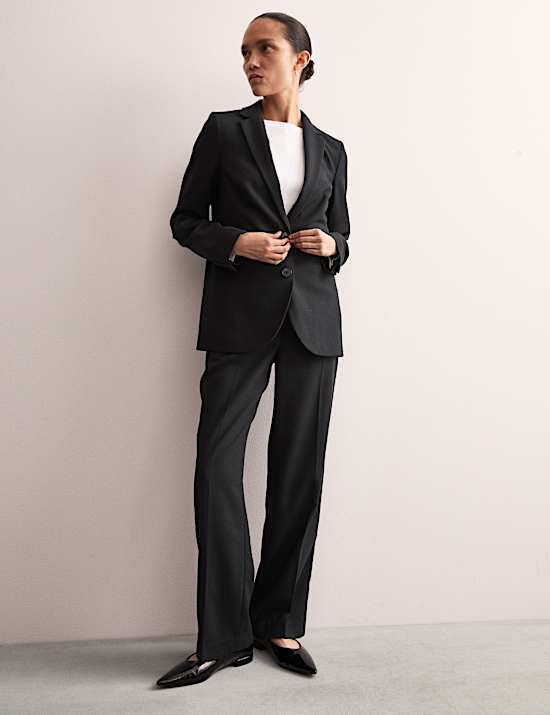 Pure Wool Crepe Single Breasted Blazer