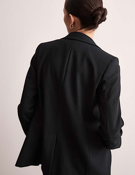 Pure Wool Crepe Single Breasted Blazer