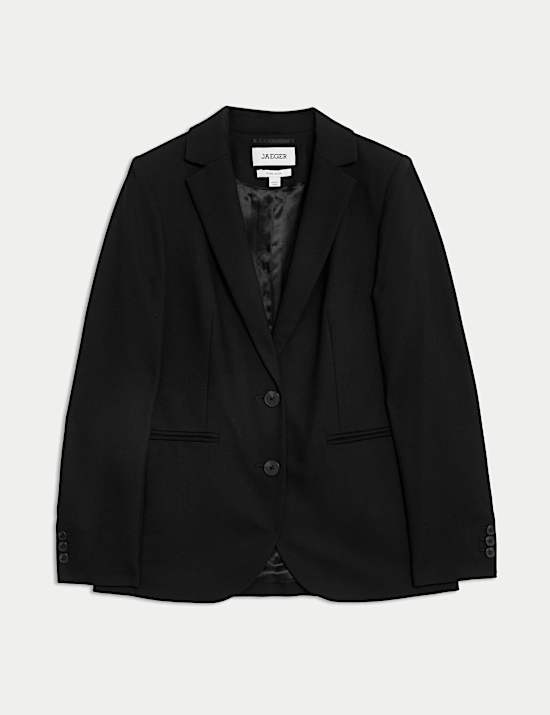 Pure Wool Crepe Single Breasted Blazer