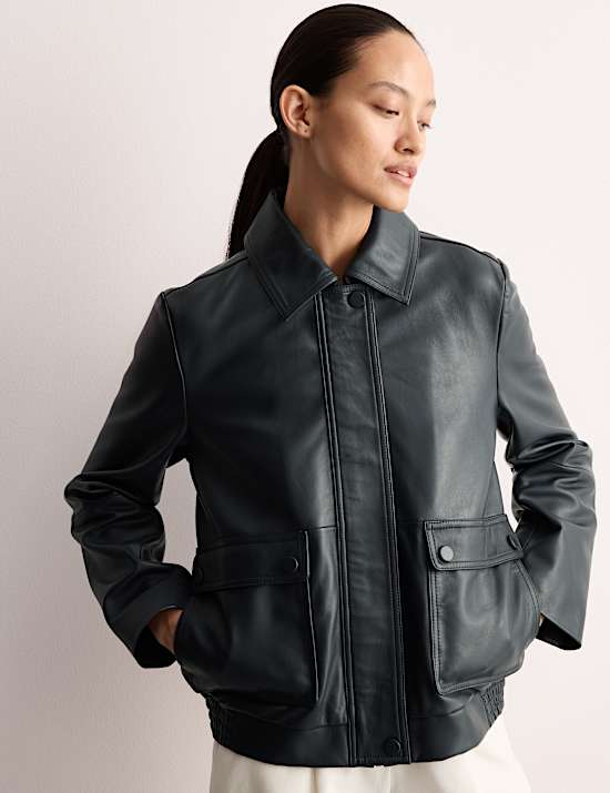 Cazadora bomber de piel