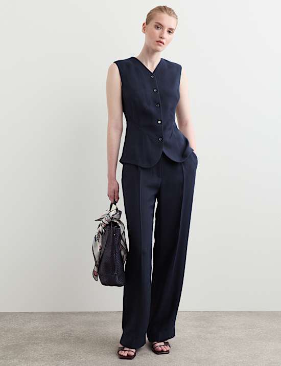 Gilet de costume droit textur&eacute;