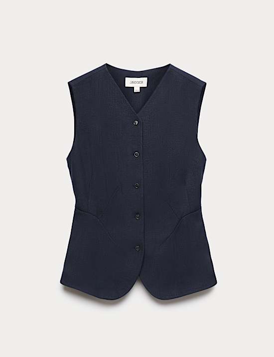 Gilet de costume droit textur&eacute;