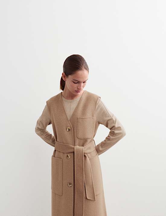 Pure Wool Double Face Longline Waistcoat