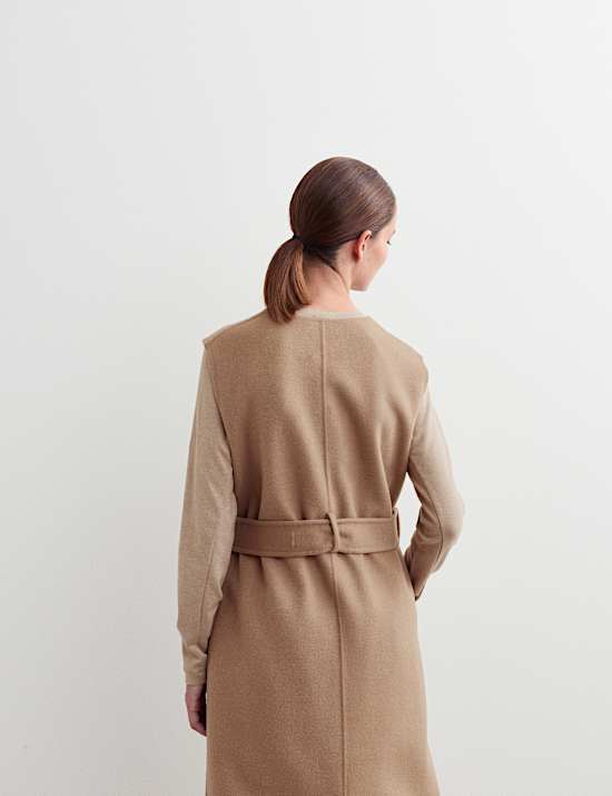 Pure Wool Double Face Longline Waistcoat