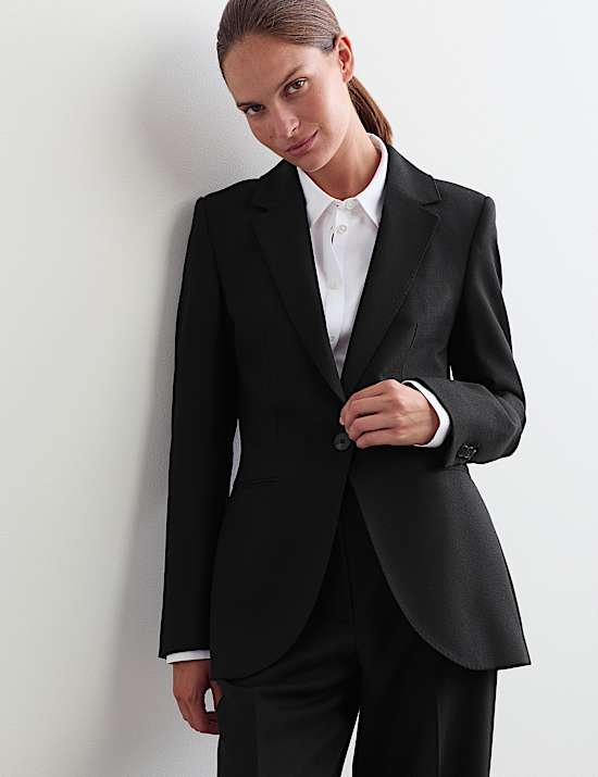 Blazer droit 100 % laine
