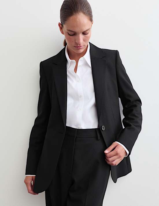 Blazer droit 100 % laine