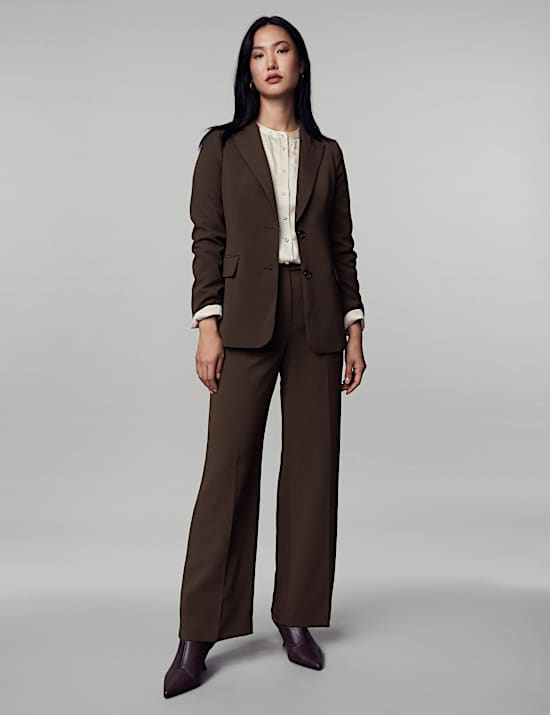 Blazer Crepe Lipat Silang Tunggal Tersesuai