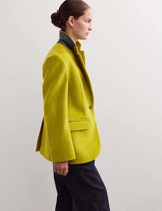 Pure Wool Single Breasted Relaxed Blazer