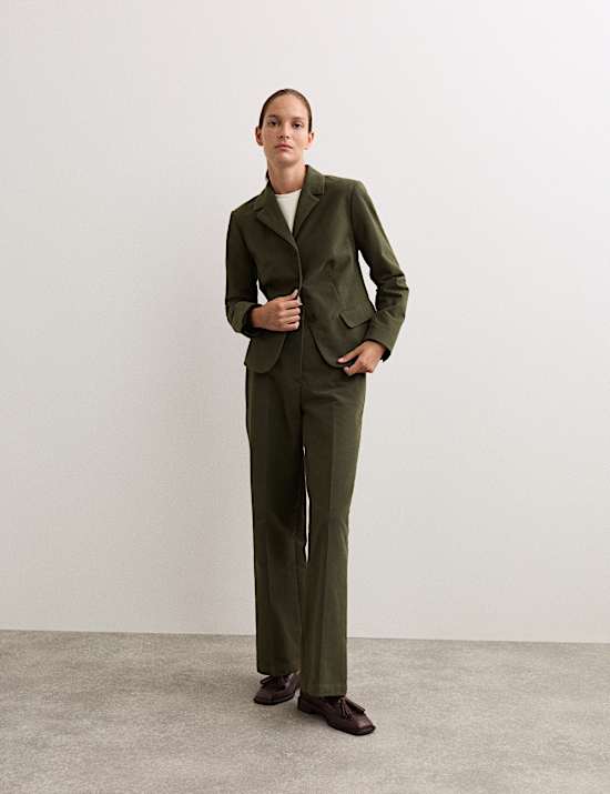 Crop τζάκετ ιταλικού moleskin με υψηλή περιεκτικότητα σε βαμβάκι