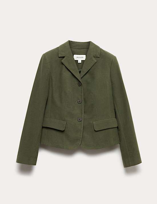 Crop τζάκετ ιταλικού moleskin με υψηλή περιεκτικότητα σε βαμβάκι