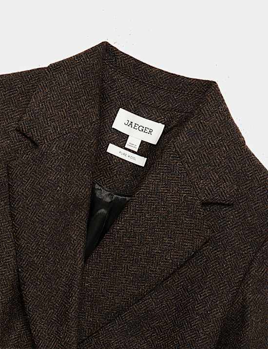 Pure Wool Tailored Herringbone Blazer